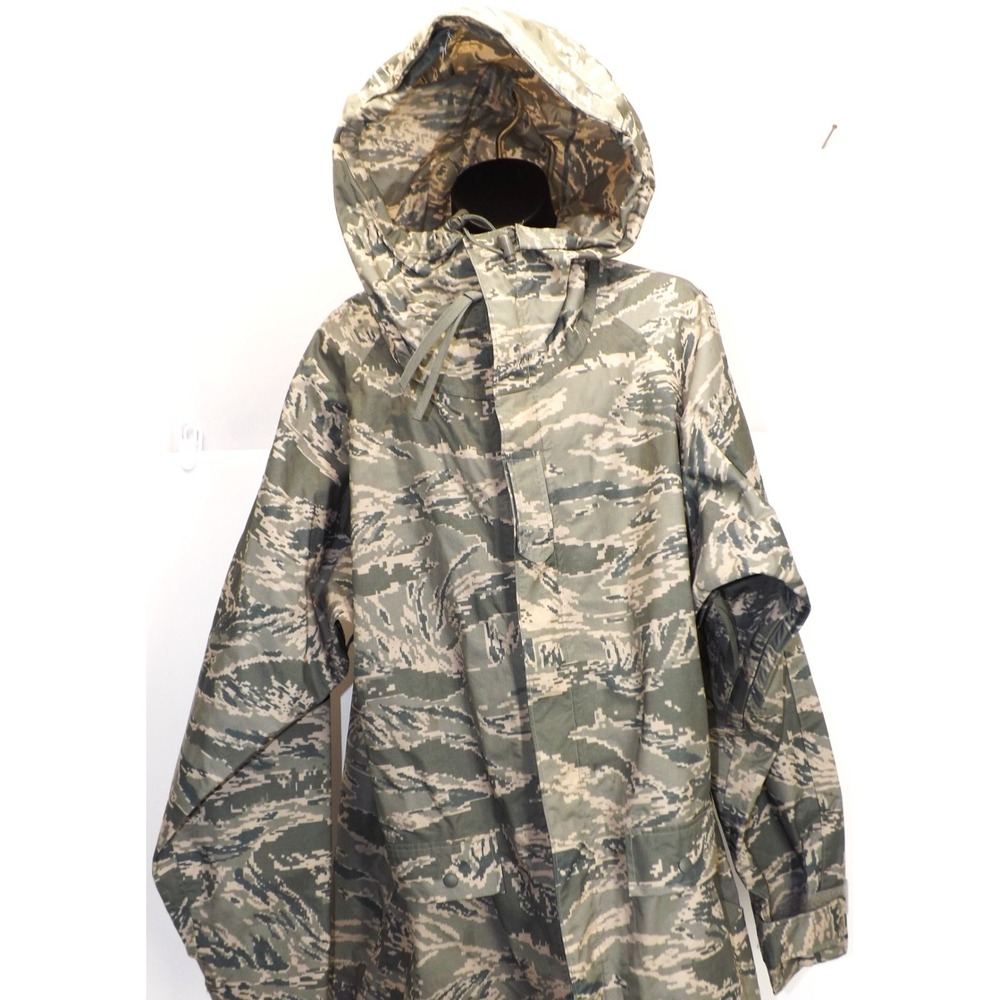 US Military ORC Industries Improved Rainsuit Parka Hood Tiger Camo - Size Small